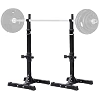 Yaheetech Soporte para Pesas Sentadillas Soporte para Discos Pesas Ajustable Estante para Barra Levantamiento Gimnasio…